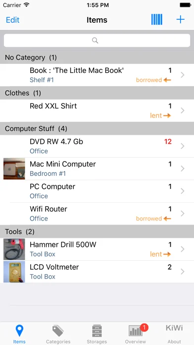 Items & Storage & Inventory