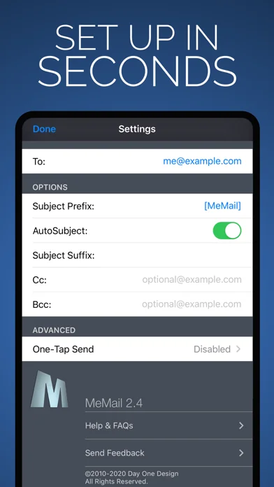 MeMail - Email yourself fast! screenshot 3