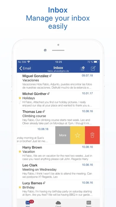 GMX - Mail, Cloud & News screenshot 2