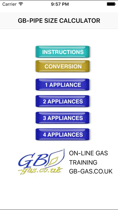 GB Gas Pipe Sizing Calculator