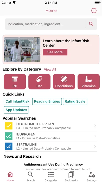 InfantRisk HCP screenshot 1