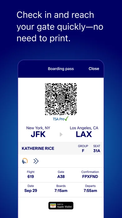 JetBlue - Book & manage trips screenshot 3