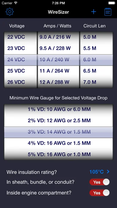 WireSizer - DC Voltage Drop screenshot 3