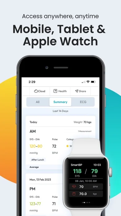 Blutdruck App Tagebuch SmartBP screenshot 2