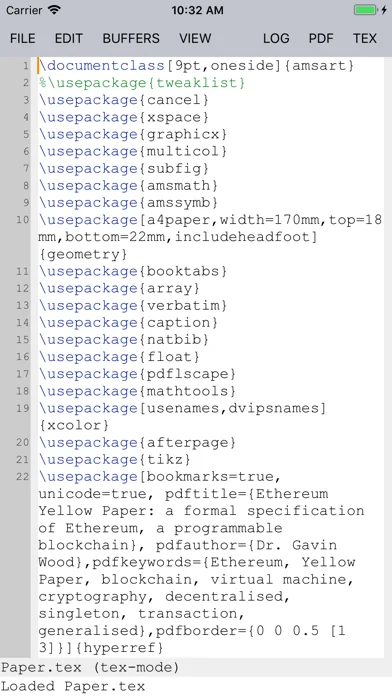 TeX Writer - LaTeX On The Go screenshot 1