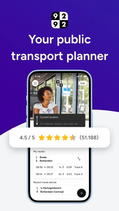 9292 reisplanner OV + e-ticket