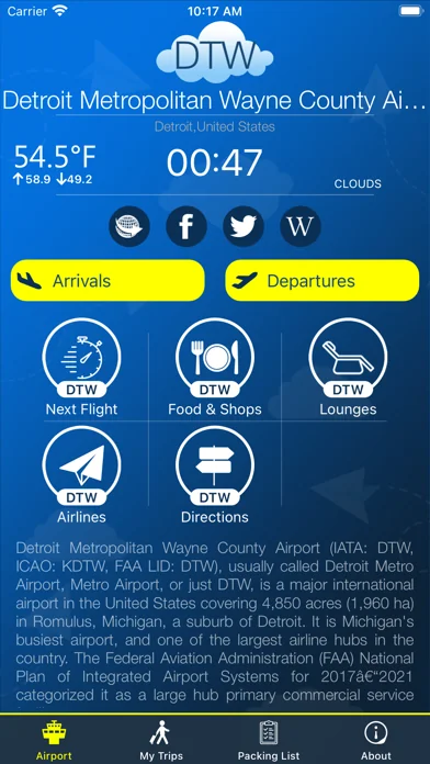 Detroit Airport (DTW) + Radar