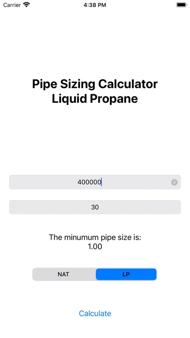 Gas Pipe Sizing Calculator