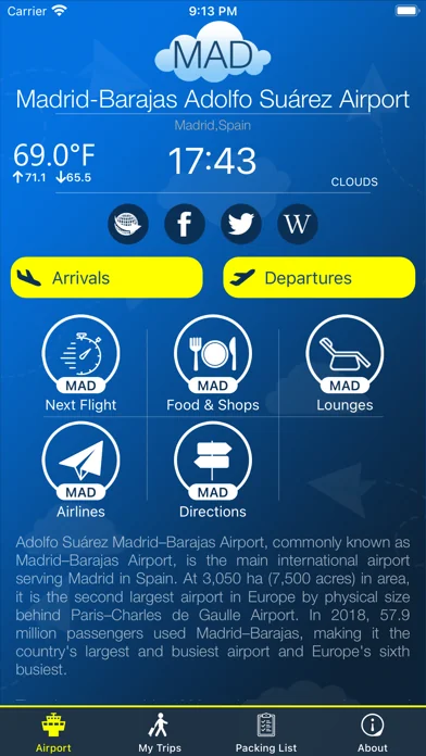 Madrid Airport Info + Radar