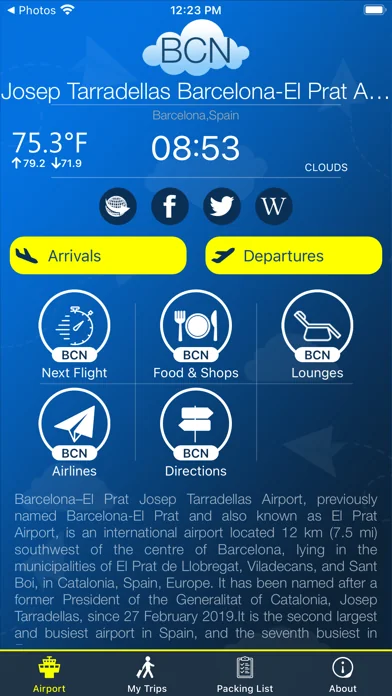 Barcelona Airport BCN + Radar