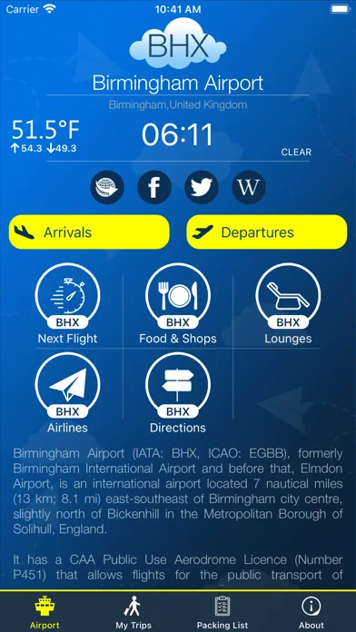Birmingham Airport BHX + Radar
