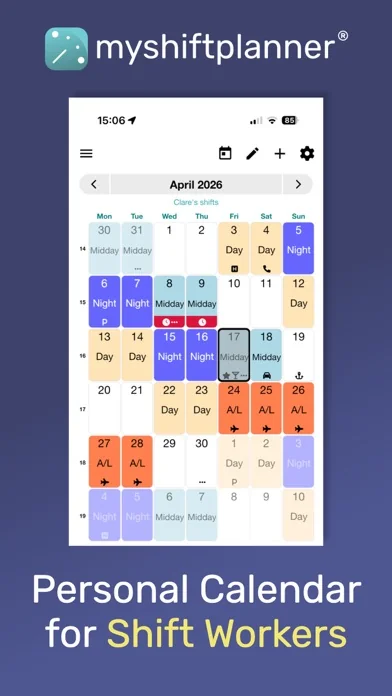 My Shift Planner – Calendar screenshot 1