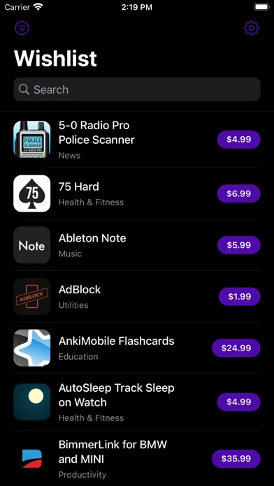 Add to Wishlist for AppStore