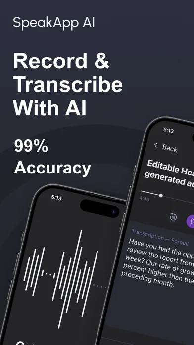 SpeakApp AI: Sprache zu Text screenshot 1