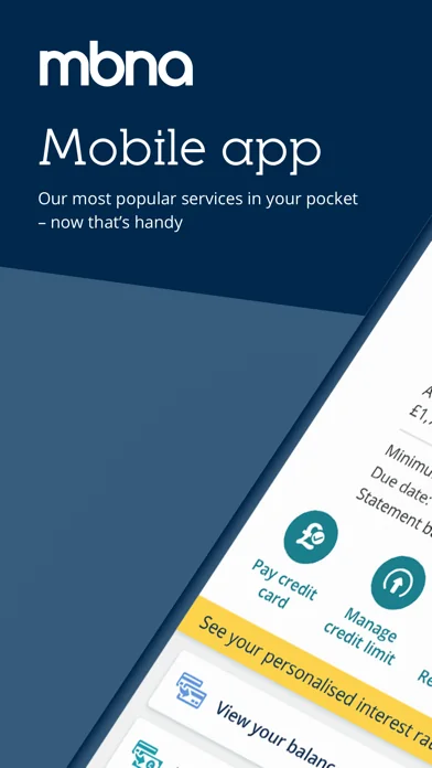 MBNA Mobile App screenshot 1