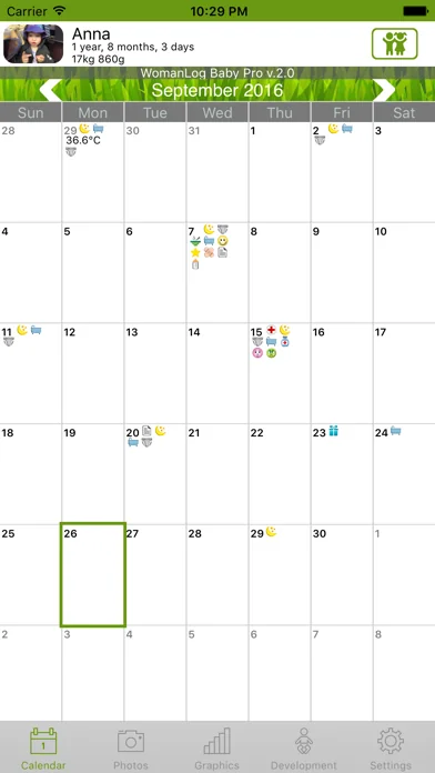 WomanLog Baby Pro Kalender