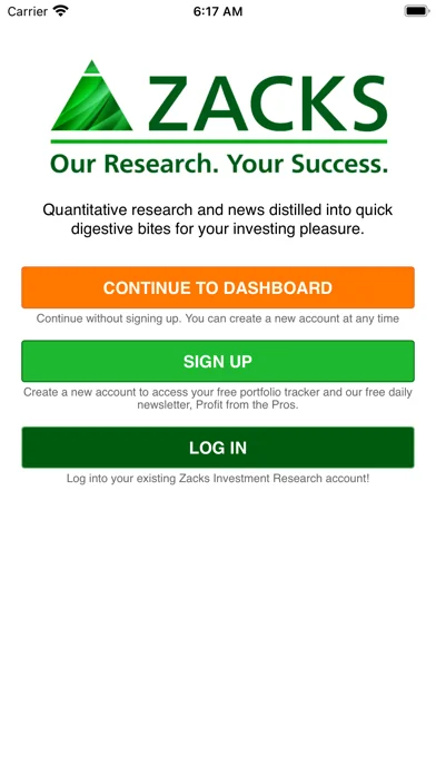 Zacks Mobile App