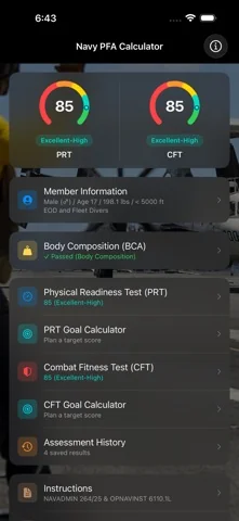 Navy PFA Calc