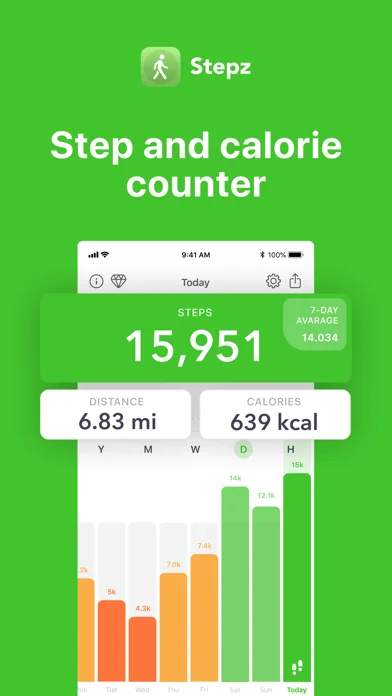 Stepz: Schrittzähler Pedometer screenshot 1