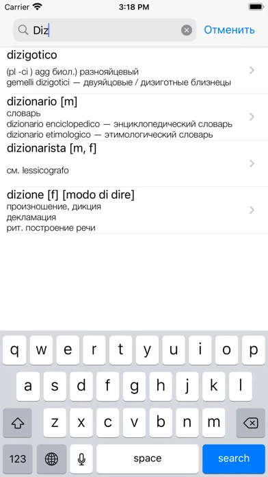 Ваш русско-итальянский словарь screenshot 1