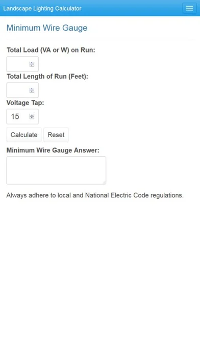 Landscape Lighting Calculator