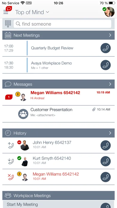 Avaya Workplace screenshot 1