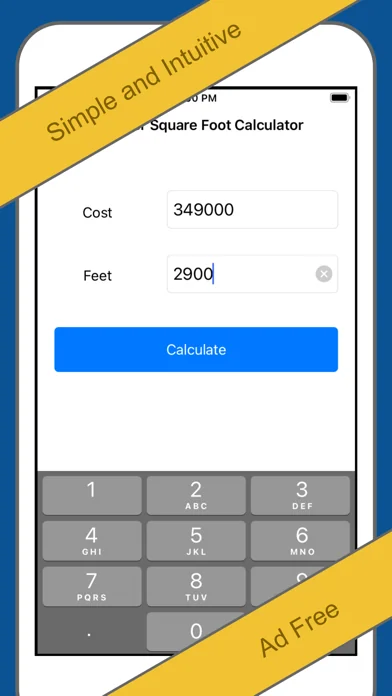 Cost Per Sq Foot Calculator