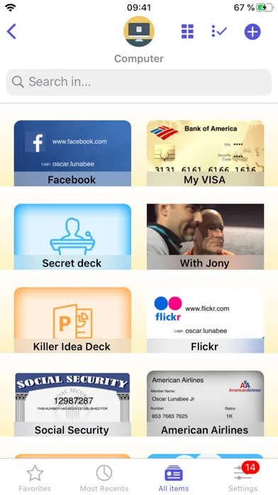 oneSafe+ password manager screenshot 1